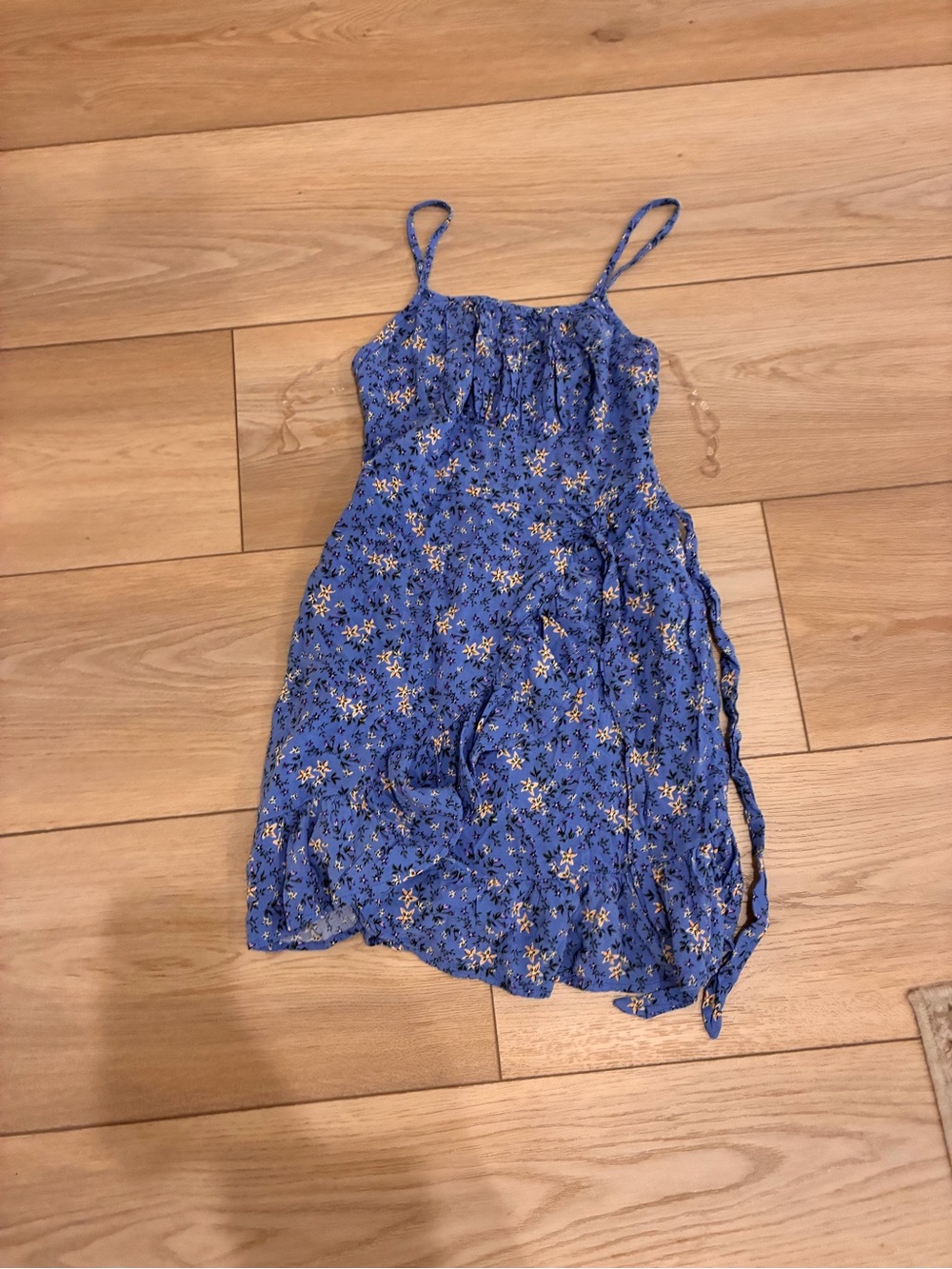 J for Justify Blue Floral Spaghetti-Strap Dress